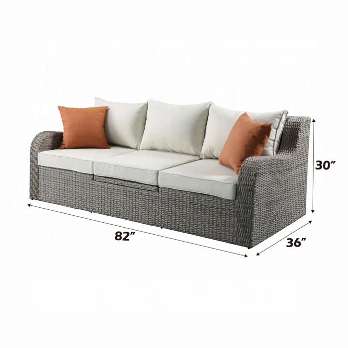 Salena Patio Sofa W/2 Pillows & 2 Ottomans - Image 3