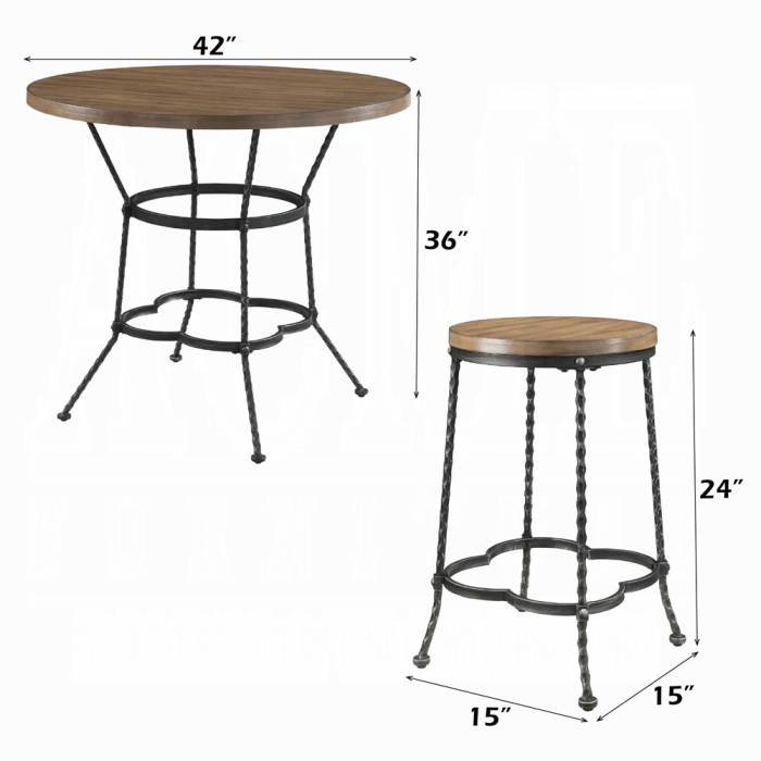Qamar 5PC Pack Counter Height Table Set - Image 2