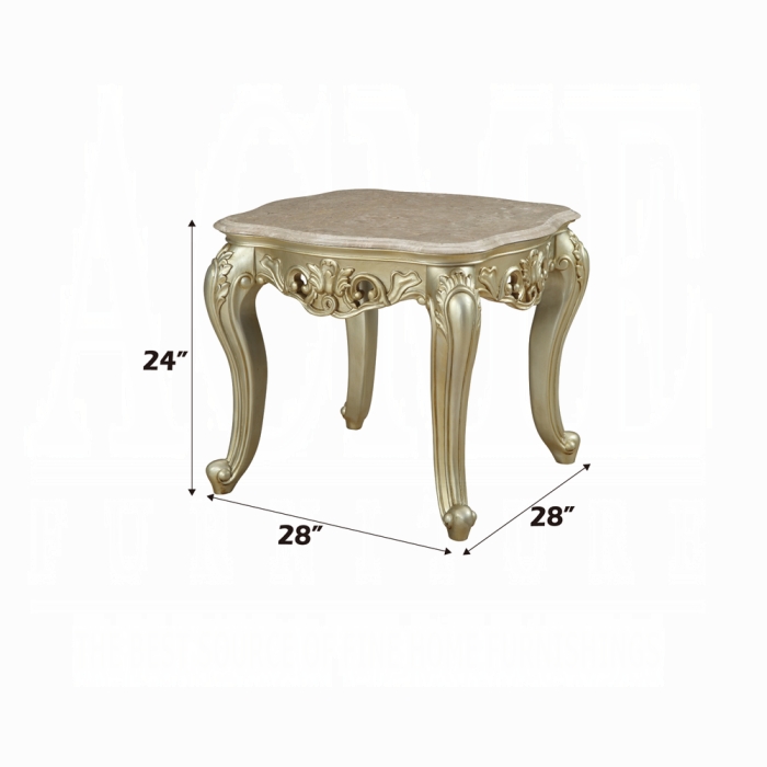Gorsedd End Table W/Marble Top - Image 2