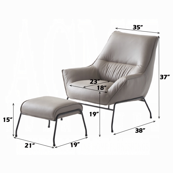 Jabel Accent Chair & Ottoman - Image 9