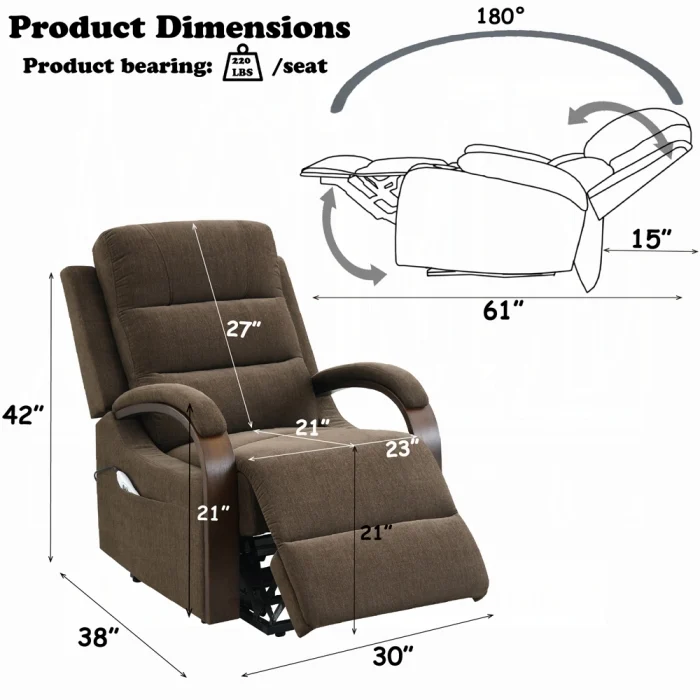 Kayla Power Recliner w/Lift & Heating & Massage - Image 12