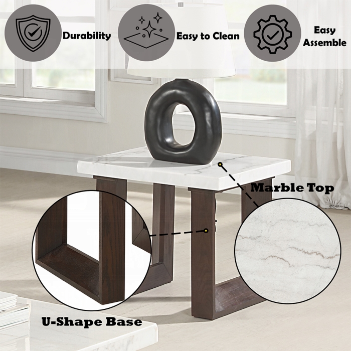 Edwyn End Table w/Marble Top - Image 6