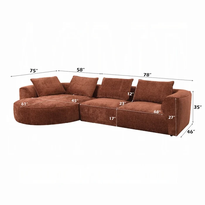 Aceso Sectional Sofa W/4 Pillows - Image 7