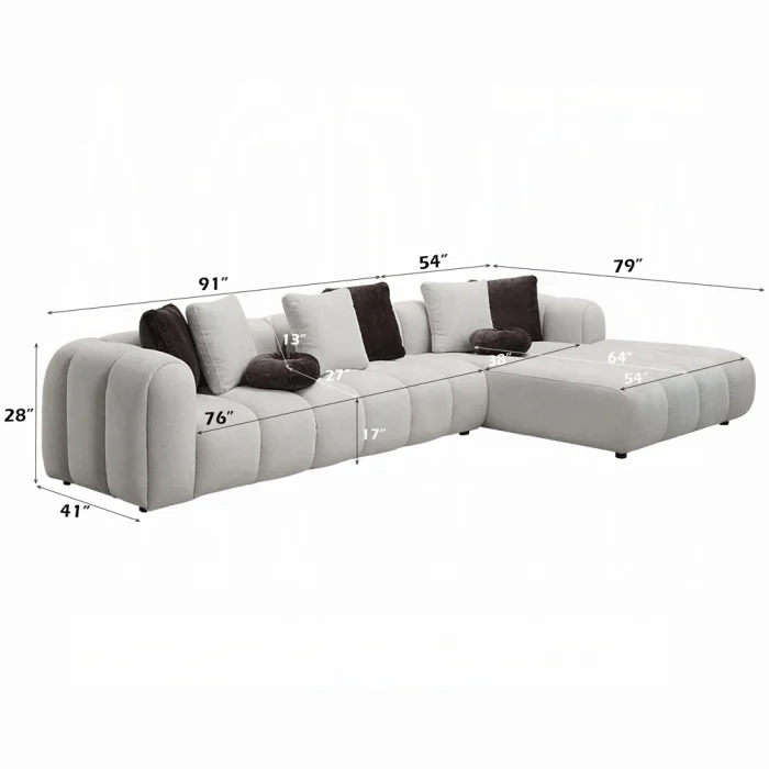 Manilla Sectional Sofa w/8 Pillows - Image 9