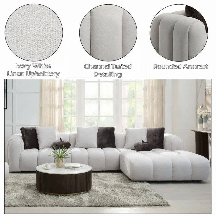 Manilla Sectional Sofa w/8 Pillows - Image 11