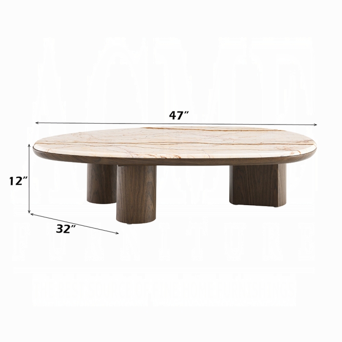 Haidar Coffee Table w/Natural Marble - Image 5