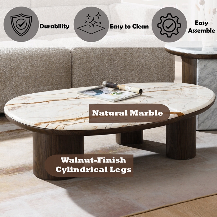 Haidar Coffee Table w/Natural Marble - Image 6