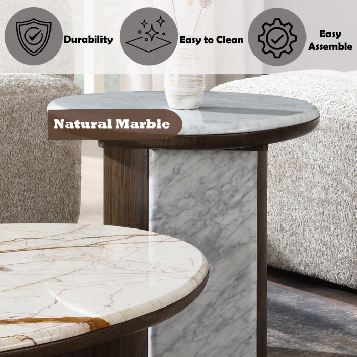 Haidar End Table w/Natural Marble - Image 6