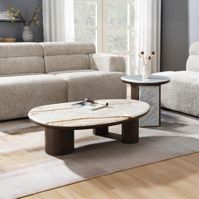 Haidar End Table w/Natural Marble - Image 7