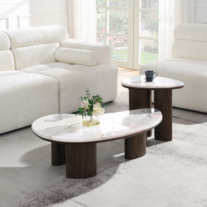 Hanale End Table w/Natural Marble - Image 6