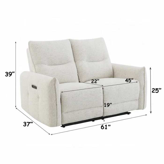 Lalisa Power Motion Loveseat w/USB Port - Image 10