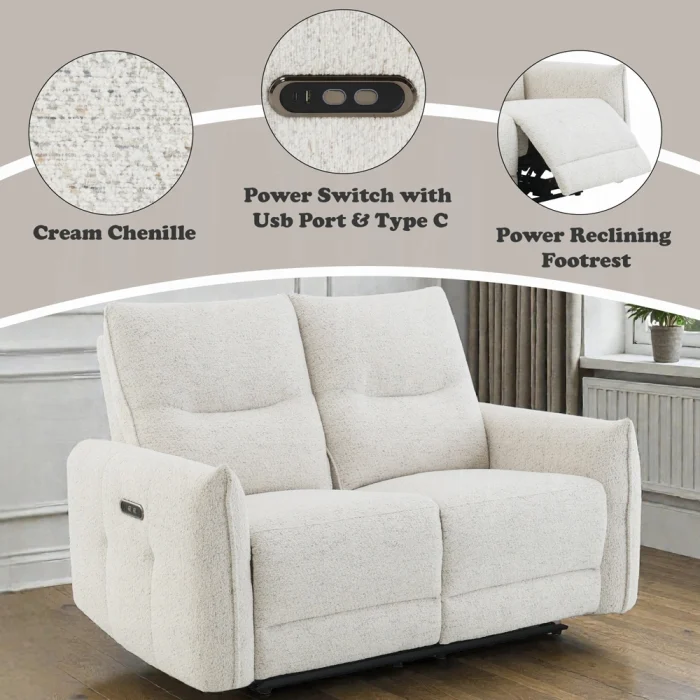 Lalisa Power Motion Loveseat w/USB Port - Image 12