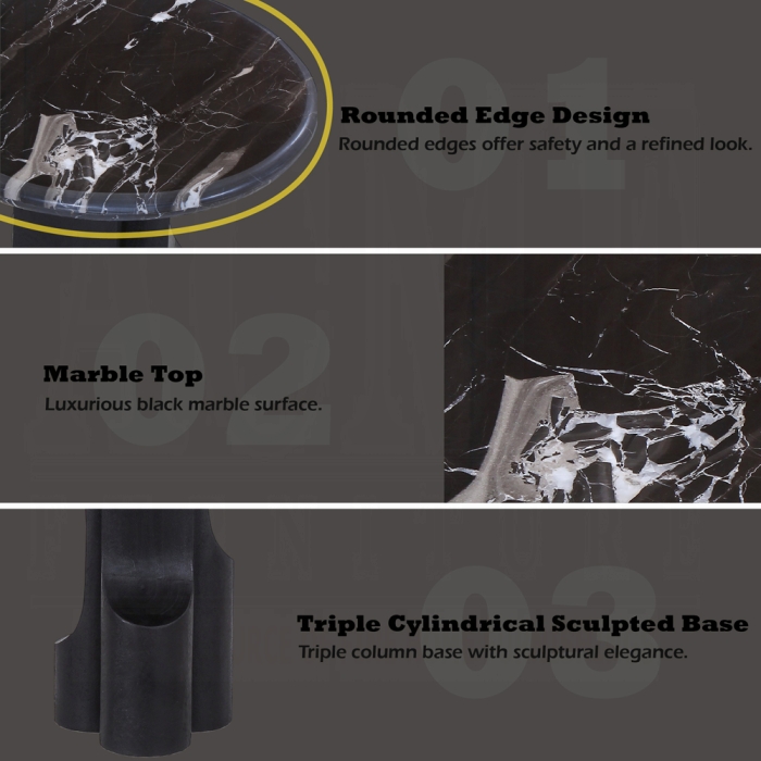 Kinton End Table w/Natural Marble Top - Image 5