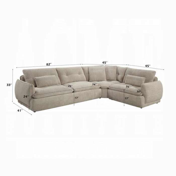 Jonina Sectional Sofa w/4 Pillows - Image 7