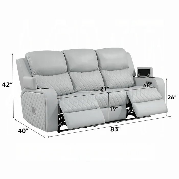 Elonzo Power Motion Sofa w/LED, Power Headrest & Speaker - Image 11