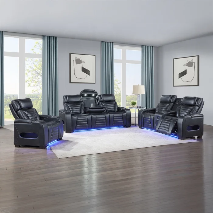 Ephron Power Motion Sofa W/Dropdown Table, Wireless Charging, Reading Light, Power Headrests & LED - Image 2