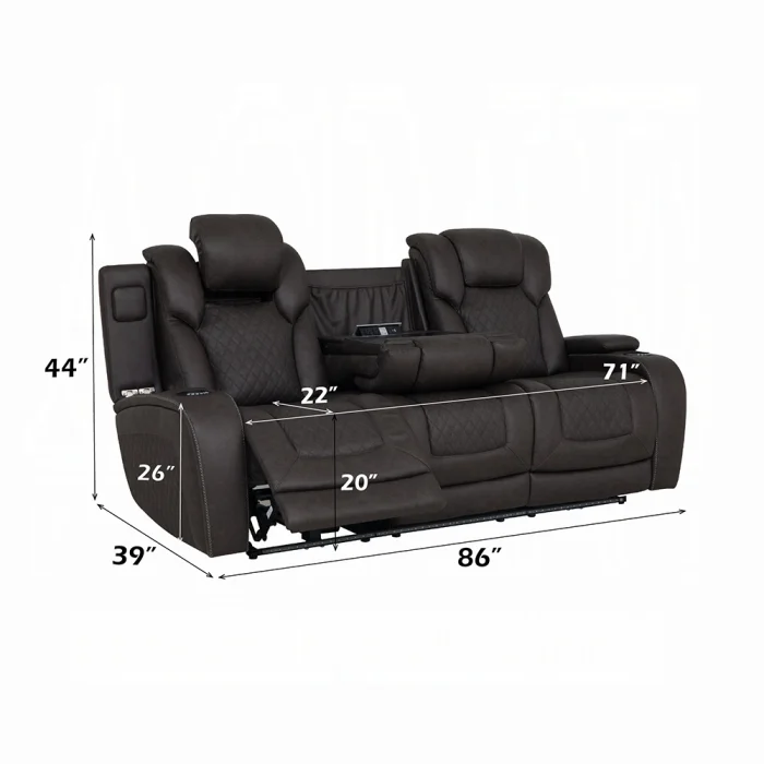 Wendell Power Motion Sofa w/Dropdown Table, Storage, USB & LED - Image 10