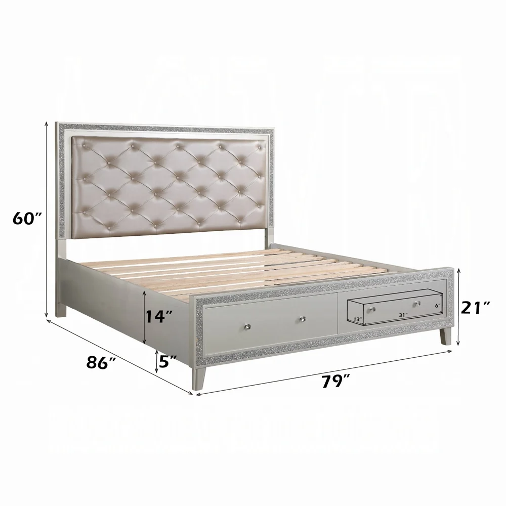 Sliverfluff EK Bed W/Led & Storage - Image 8