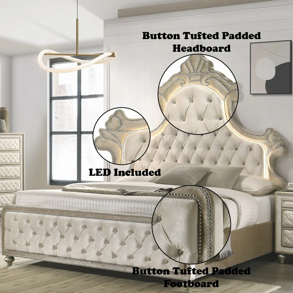 Lucienne Queen Bed W/LED - Image 6