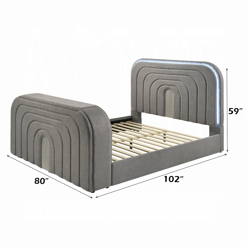Shelyn EK Bed w/LED, TV Stand, Fireplace & Bluetooth - Image 9